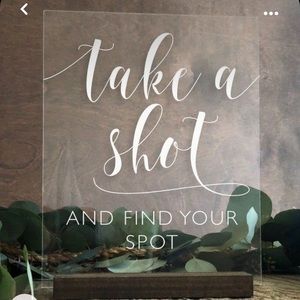 Take a Shot seating chart sign